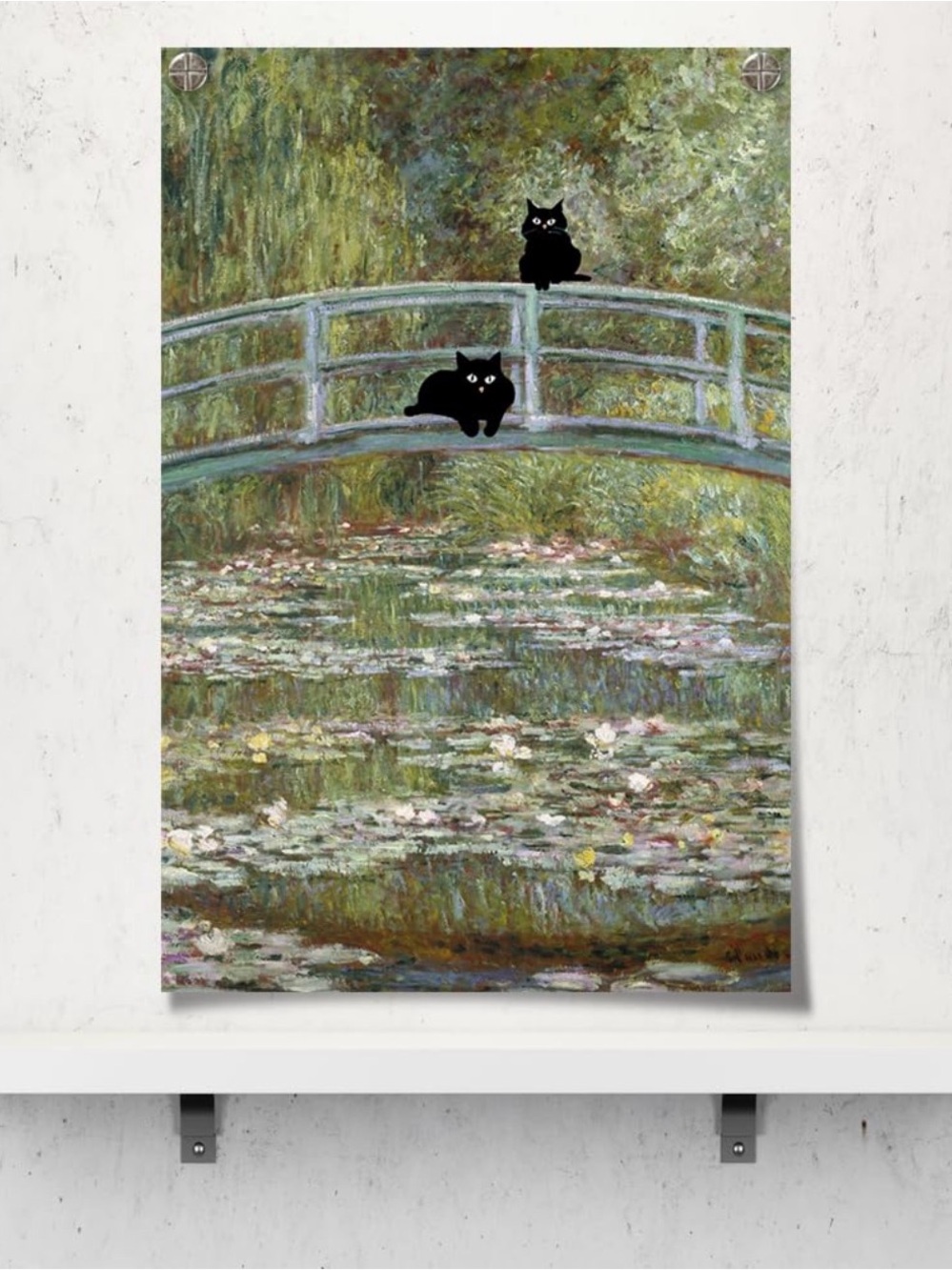 NWOT Whimsical Reinterpretation Famous Claude Monet Painting Japanese Poster
